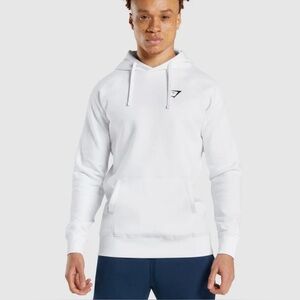 GYMSHARK WHITE UNISEX Training hoodie Kangaroo Pocket Workout  Mens Small